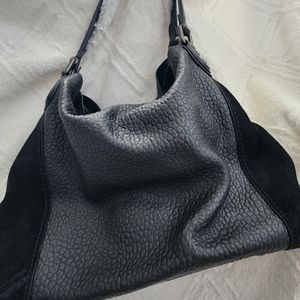 Coach Edie 42 Pebble Leather with suede sides hobo shoulder bag